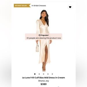 Shona Joy Cream Satin Midi Dress